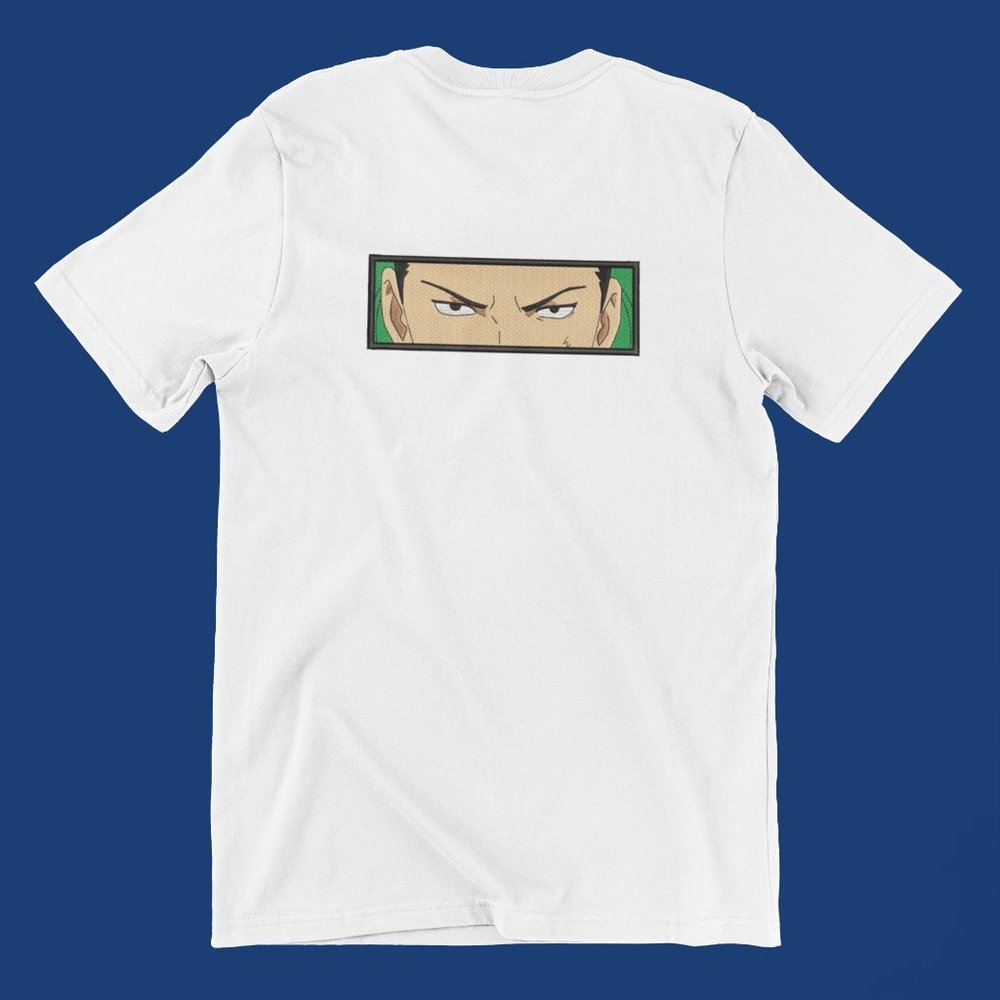New- White&black Embroidered anime box T-shirt